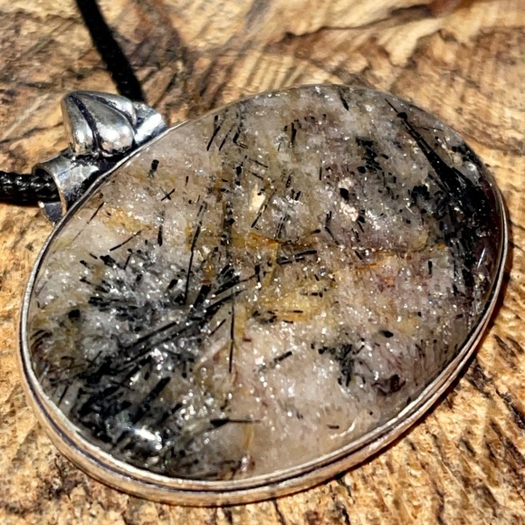 Beautiful Black Rutile Quartz Pendant - Picture 9 of 14